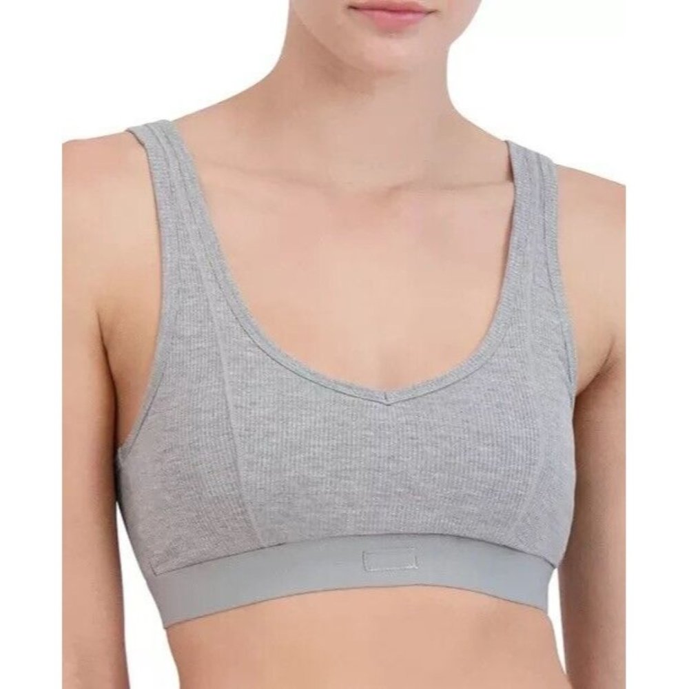 Steve Madden Women's Ribbed Stretch Bralette SM02151 Heather Gray‎